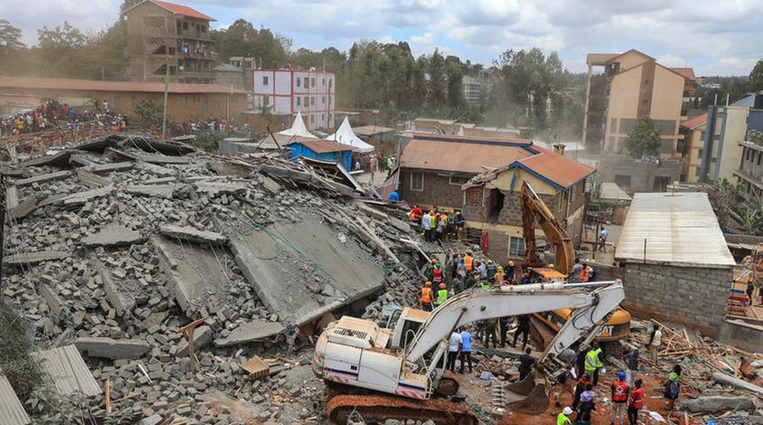 Kenya'da yapım aşamasındaki altı katlı bina çöktü! Çok sayıda ölü ve yaralı var...