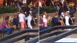 Tokatladı, ayakkabıyla vurdu, suratına tükürdü... İlginç anlar kamerada! 'Paramı ver'