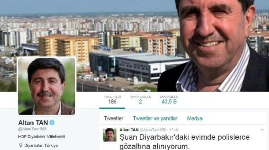 HDP'li vekil Altan Tan gözaltına alındı