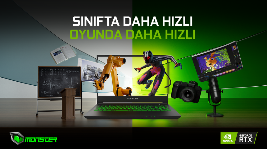 Teknoloji tutkunları GeForce RTX&rsquo;li Monster Notebook&rsquo;lar ile sınıfta daha hızlı oyunda daha hızlı!