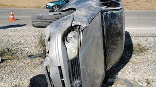 Yozgat'ta otomobilin devrildiği kazada 7 kişi yaralandı
