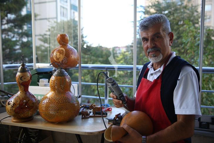 Tekirdağ'da emekli öğretmen su kabaklarını avize ve abajura dönüştürüyor G1