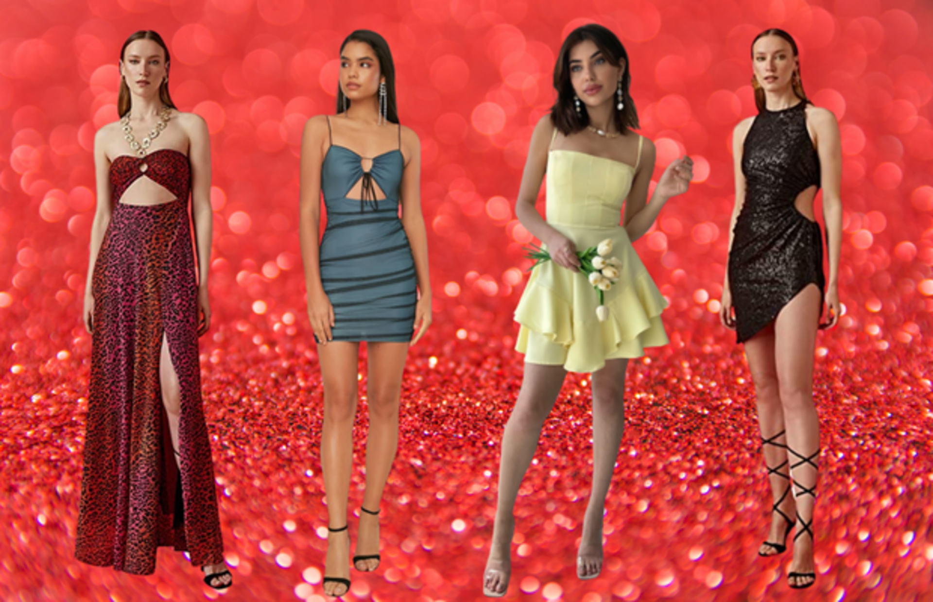 Parti ve davetlerde rahatça giyebileceğiniz göz alıcı elbise modelleri