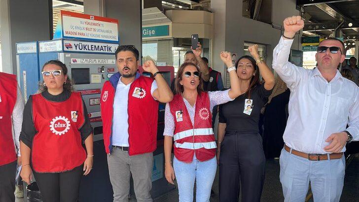 Genel İş Sendikası üyeleri, ölen arkadaşları için İzmir Metro AŞ'yi protesto etti G3