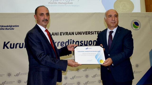 Kırşehir Ahi Evran Üniversitesine Kurumsal Akreditasyon Belgesi verildi