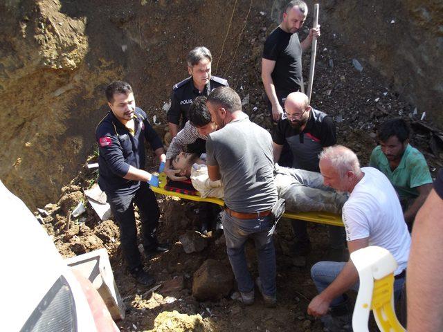 Giresun'da kayan toprağın altında kalan işçi kurtarıldı