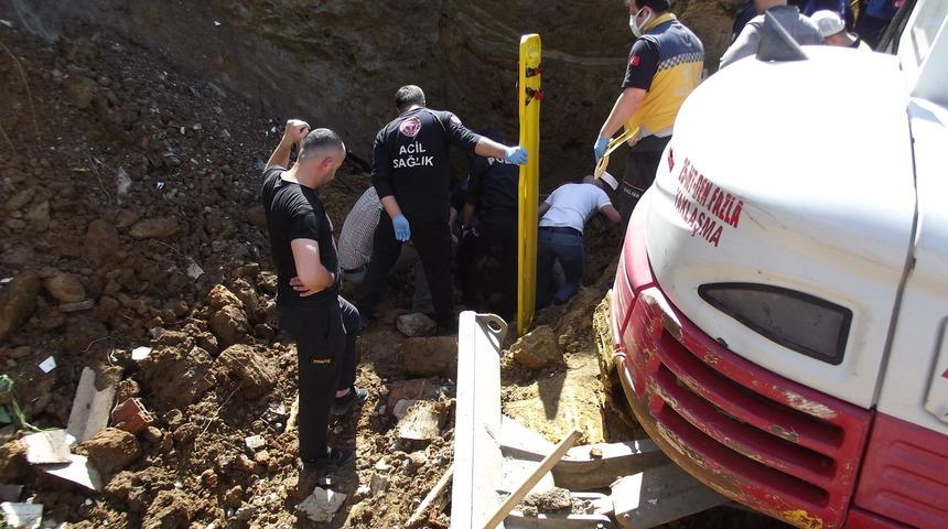 Giresun'da kayan toprağın altında kalan işçi kurtarıldı