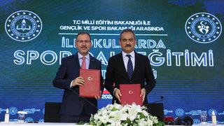 MEB ile Gençlik ve Spor Bakanlığı arasında İlkokullarda Spor Dalı Eğitimi Protokolü imzalandı