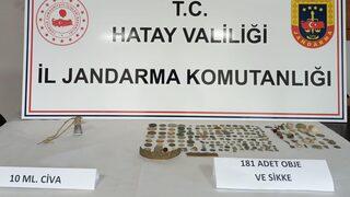 Hatay'da tarihi eser operasyonunda 181 sikke ele geçirildi