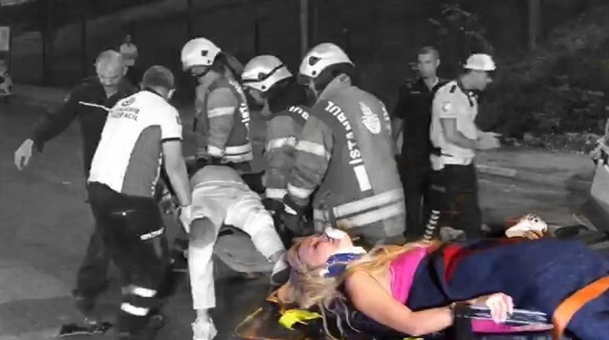 Ümraniye'de korkunç kaza! Refüje çarparak köprüden aşağıya düştü: 1 ölü 1 yaralı