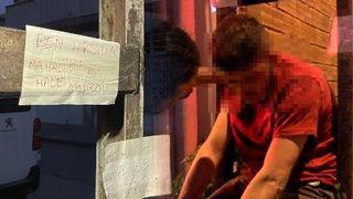 Yer: Bursa! Aydınlatma direğine bağlı halde bulundu, yazılan notlar dikkat çekti