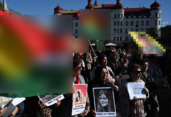 İsveç'te skandal görüntü! Yine PKK paçavraları ve Öcalan posterleri taşıdılar