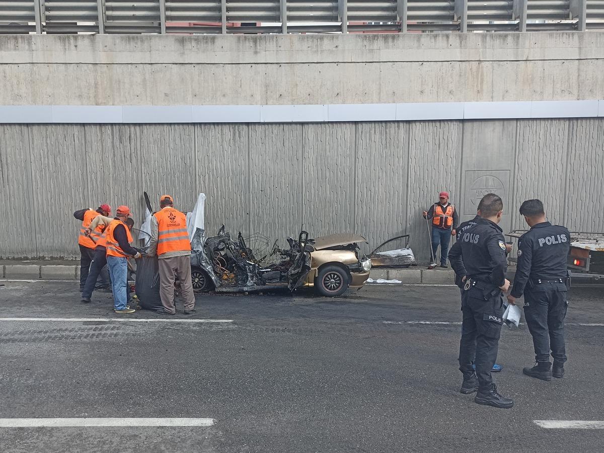 Samsun'da trafik kazasının ardından alev alan ara&ccedil;taki karı koca &ouml;ld&uuml;