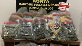 Konya'da uyuşturucu operasyonunda 23 kilogram esrar ele geçirildi