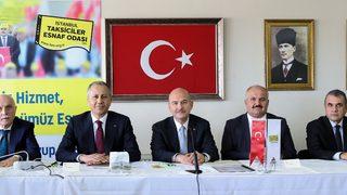 Bakan Soylu, İstanbul Taksiciler Esnaf Odasındaki çalışma toplantısında konuştu: