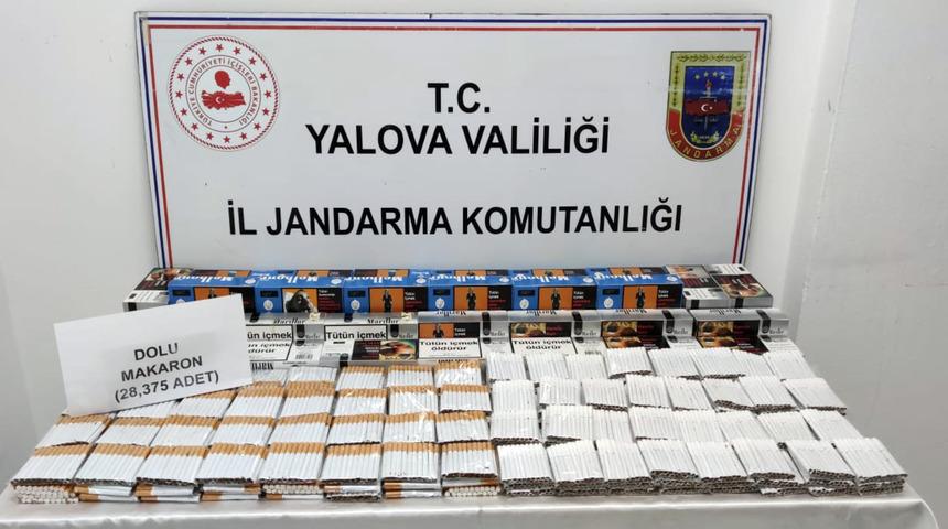 Yalova'da bir evde 28 bin 375 makaron ele geçirildi