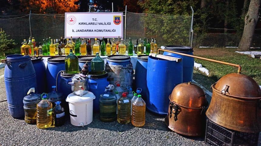 Kırklareli'nde 1320 litre kaçak içki ele geçirildi