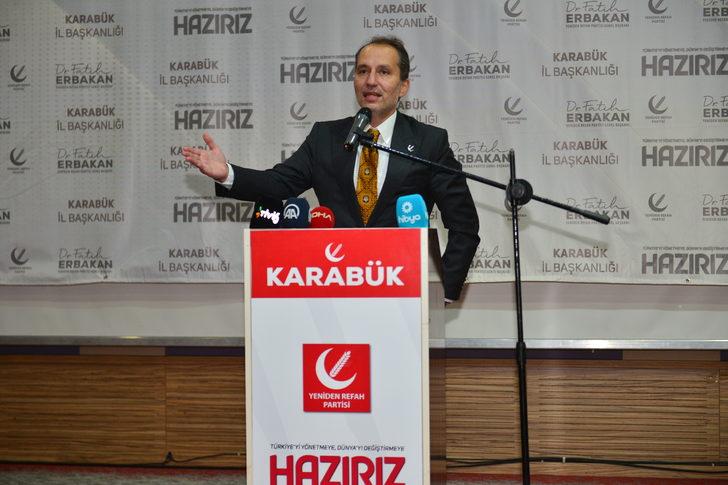 Yeniden Refah Partisi Genel Başkanı Erbakan, Karabük'te partisinin il kongresine katıldı G3