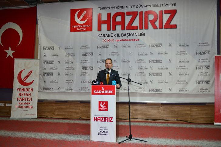 Yeniden Refah Partisi Genel Başkanı Erbakan, Karabük'te partisinin il kongresine katıldı G4