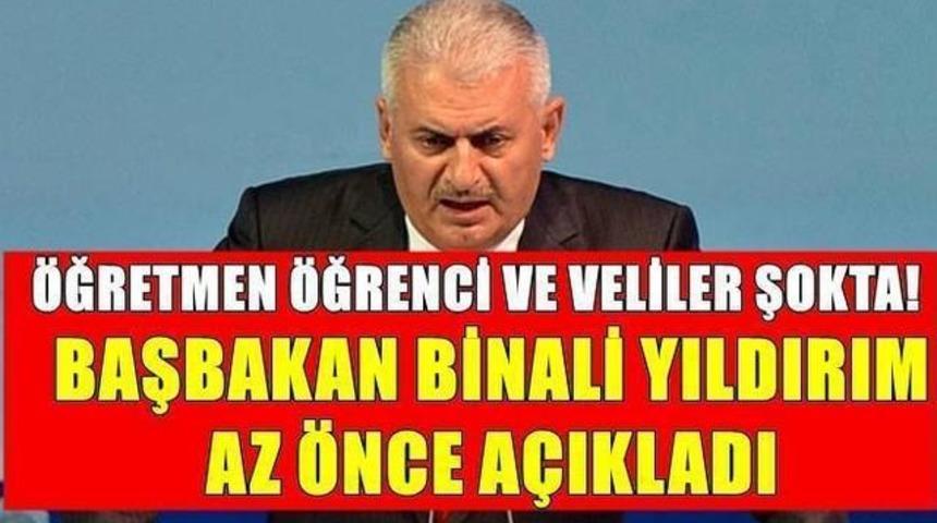 &Ouml;ğretmen &Ouml;ğrenciler Ve Veliler Şokta Başbakan Az &Ouml;nce A&ccedil;ıkladı