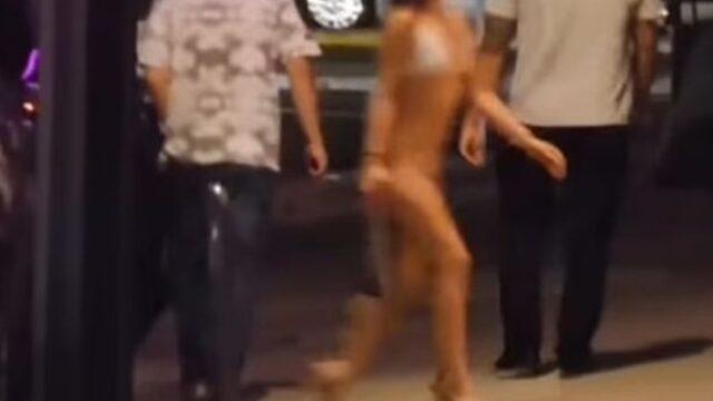 İtfaiye aracından böyle indi! Topuklularıyla, yarı çıplak halde kulübe girdi