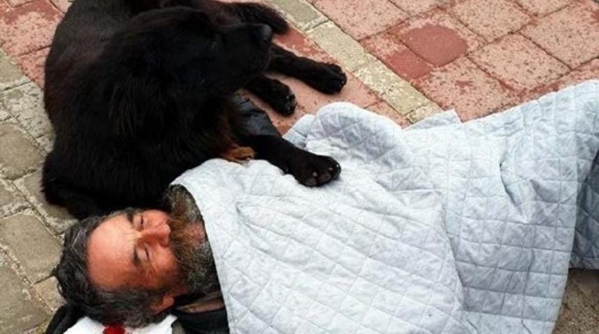 Köpeği 'Yaren' bir an olsun yanından ayrılmıyor