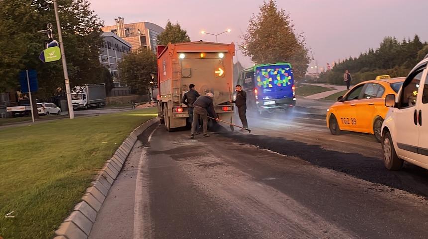 Ümraniye'de yol asfaltlama çalışması yapan işçilere silahlı saldırı düzenlendi