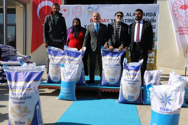 Ağrı'da atıl alanların ekilmesi için bin 60 çiftçiye buğday tohumu dağıtıldı G4