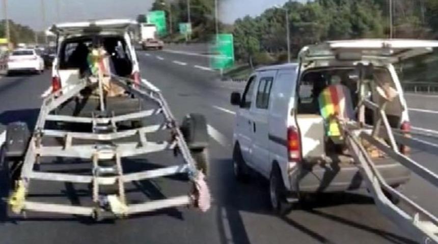 İstanbul TEM'de tehlikeli yolculuk