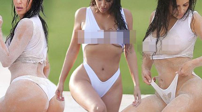 Kim Kardashian kalçasıyla binlerce kişiyi yaktı!