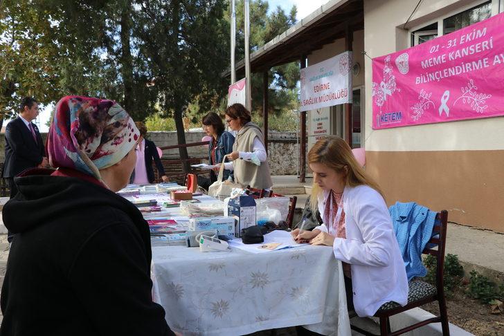 Edirne'de köy sakini kadınlara meme kanseri taraması yapıldı G5