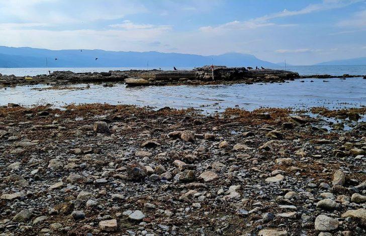 Su çekilmesi yaşanan İznik Gölü'ndeki batık bazilika kıyıyla birleşti G5