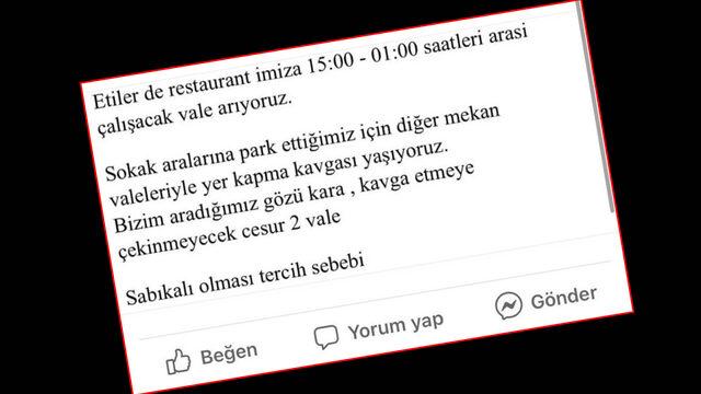 Sosyal medyayı şaşırtan ilan! Gözü kara, kavga edecek, sabıkalı eleman aranıyor