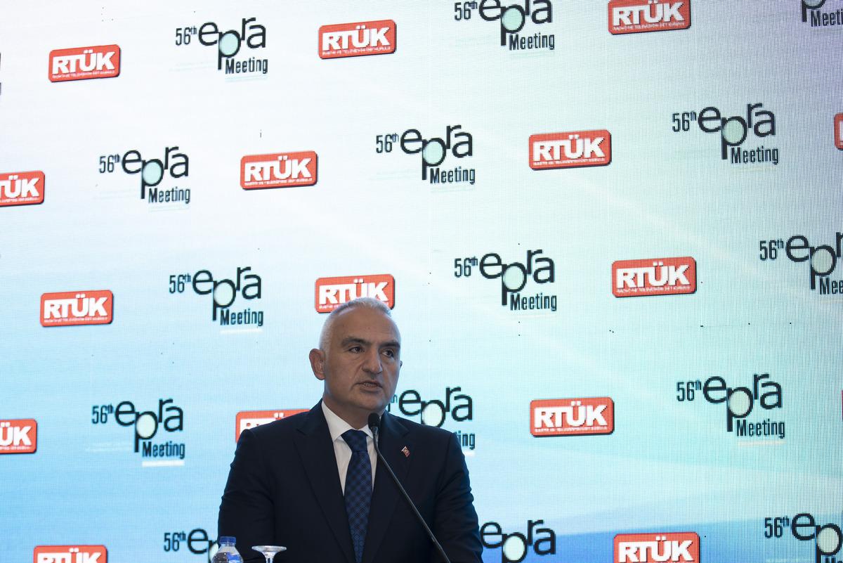 K&uuml;lt&uuml;r ve Turizm Bakanı Ersoy, Avrupa D&uuml;zenleyici Otoriteler Platformu 56. Toplantısı'nda konuştu: