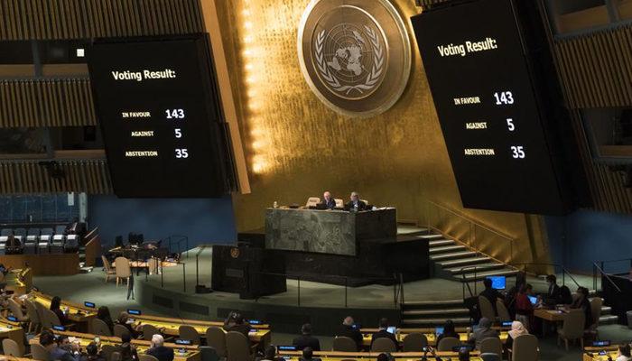 Son dakika: Birleşmiş Milletler Genel Kurulu duyurdu! 143 ülkenin oyuyla kabul edildi... Rusya'ya bir şok daha