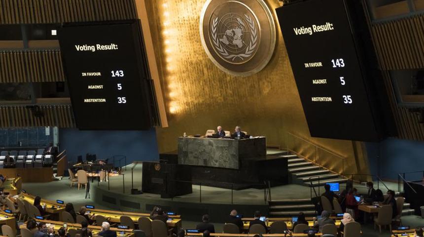 Son dakika: Birleşmiş Milletler Genel Kurulu duyurdu! 143 ülkenin oyuyla kabul edildi... Rusya'ya bir şok daha