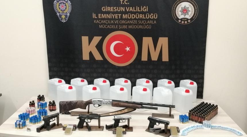 Giresun'da 22,5 litre sahte içki ele geçirildi