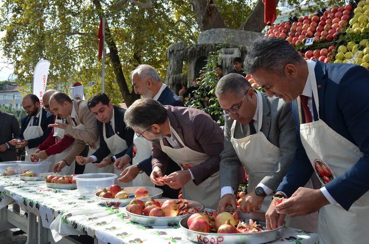 Bilecik'teki hasat şenliğinde nar dizme, suyunu sıkma ve yeme yarışmaları yapıldı G1