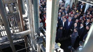 Cumhurbaşkanı Erdoğan, patlamanın meydana geldiği Amasra'daki maden ocağında incelemede bulundu
