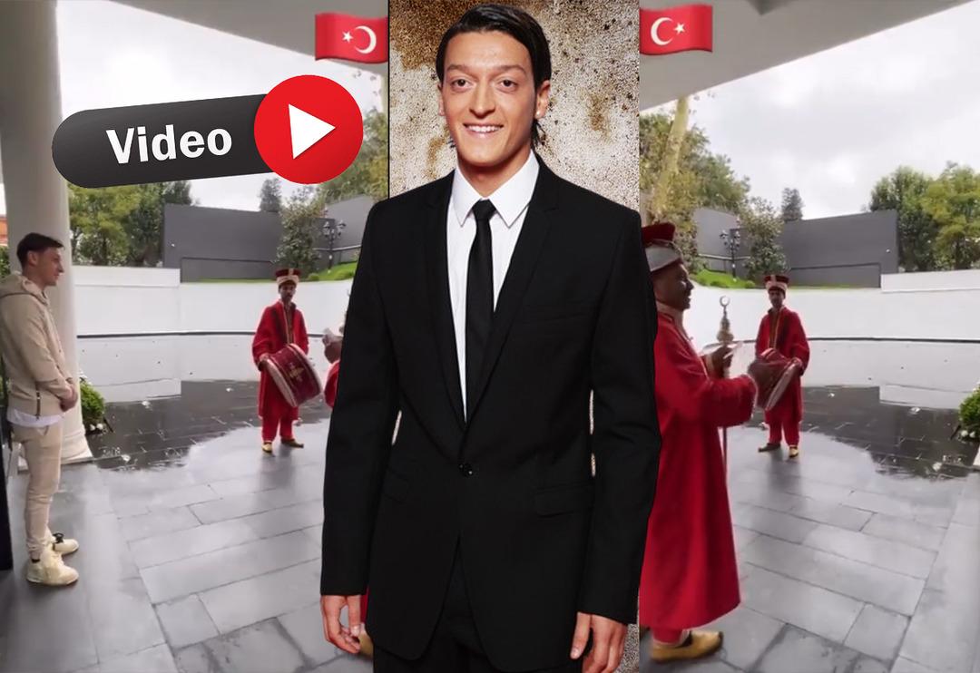 İzleyenler şaştı kaldı! Mesut &Ouml;zil'e mehter takımından doğum g&uuml;n&uuml; kutlaması