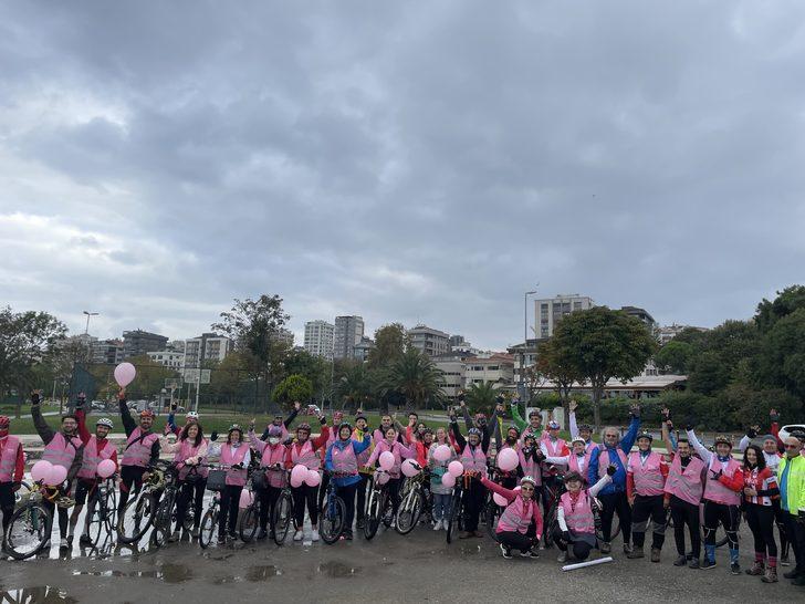 Kadınlar meme kanserinde farkındalık için pedal çevirdi G1