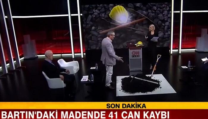 Canlı yayında stüdyoya kömür getirildi! Yorum yapması istenen profesörün tepkisi olay oldu: 