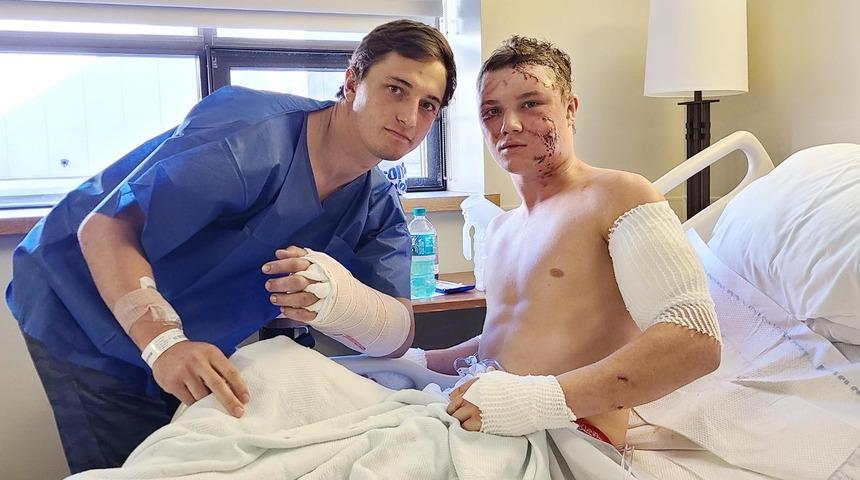 Avcı için çıktıkları yolda kendileri av oldu! Bozayı saldırısına uğrayan iki genç hayatlarını zor kurtardı