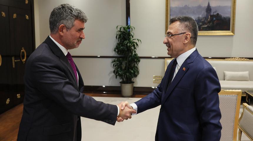 Cumhurbaşkanı Yardımcısı Oktay, Türkiye'nin Lefkoşa Büyükelçisi Feyzioğlu'nu kabul etti