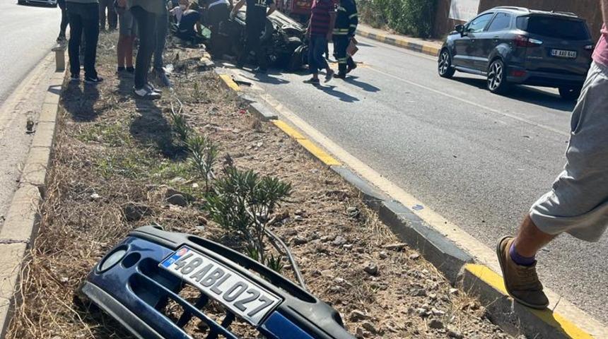 Muğla'da devrilen otomobilin sürücüsü ağır yaralandı