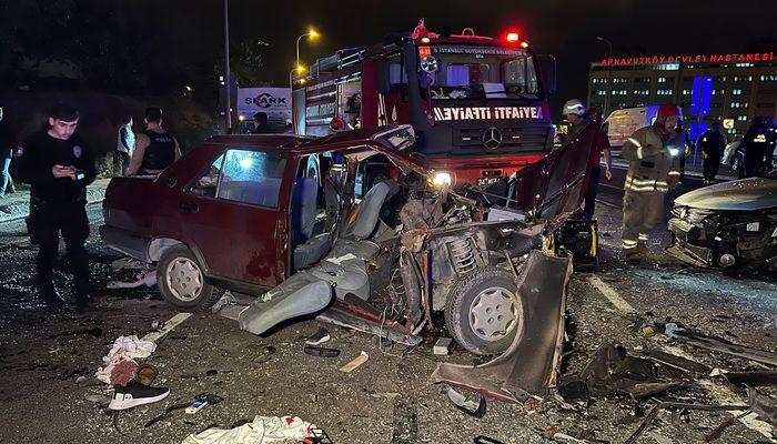 Arnavutköy'deki feci kazada can pazarı! İtfaiye ekipleri zamanla yarıştı! 2 ölü, 7 yaralı
