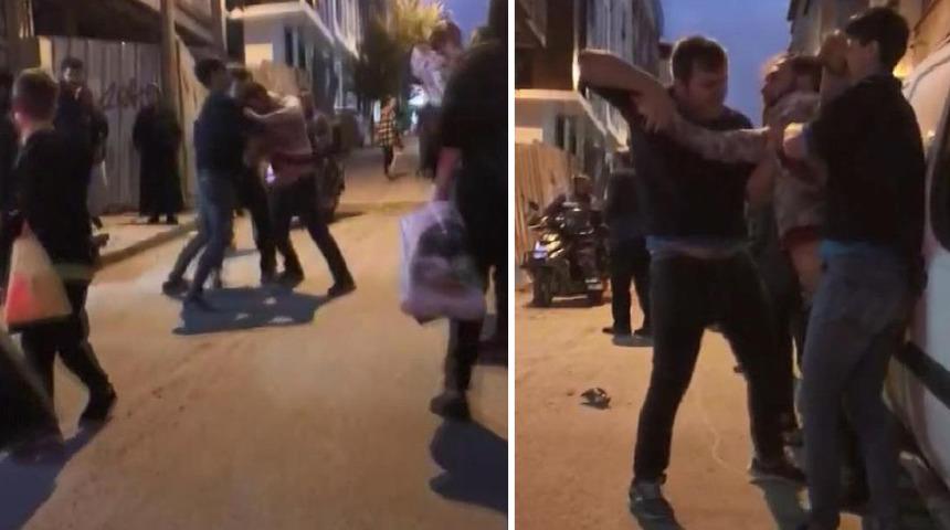 Market çalışanları, hırsızlık şüphelisini sokak ortasında tekme tokat dövdü