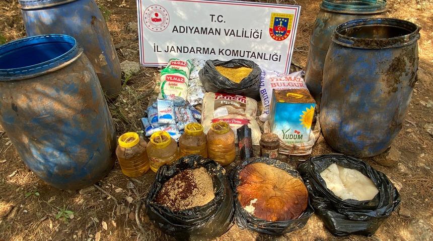 Adıyaman'da terör operasyonunda yaşam malzemeleri ele geçirildi