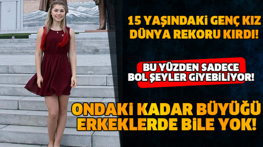 15 Yaşındaki Gen&ccedil; Kız D&uuml;nya Rekoru Kırdı Ondaki Kadar B&uuml;y&uuml;ğ&uuml; Erkeklerde Bile Yok!