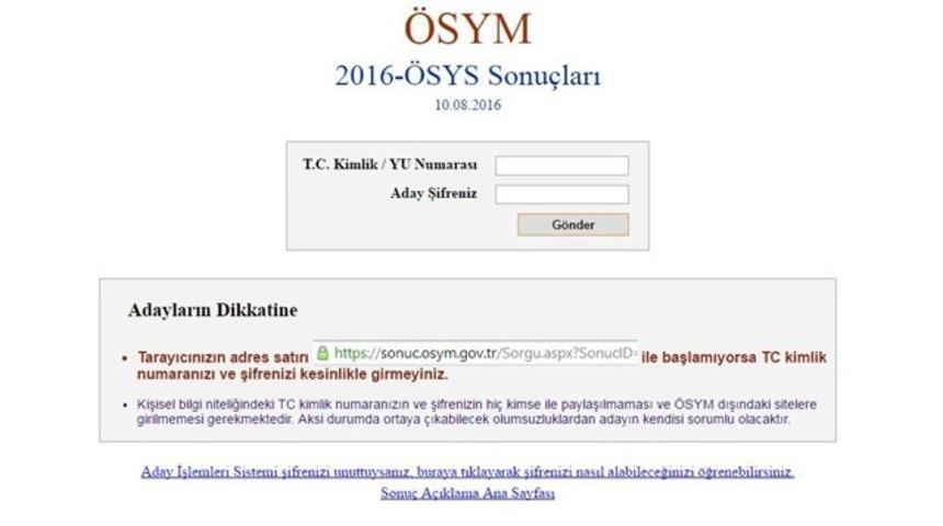 2016 LYS tercih sonu&ccedil;ları &Ouml;SYM tarafından a&ccedil;ıklandı